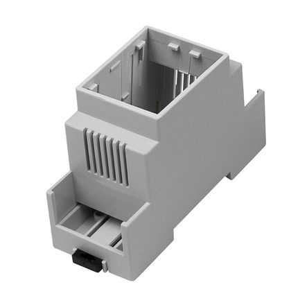 Hutschienengehäuse | modular | Polycarbonat V0 | mit langer Wand und Lüftungsschlitzen | Serie CNMB-WV