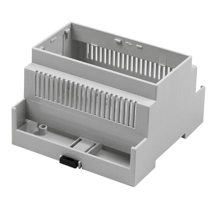 Hutschienengehäuse | modular | Polycarbonat V0 | mit langer Wand und Lüftungsschlitzen | Serie CNMB-WV