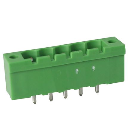 Steckbare Anschlussklemme 5 mm | Stecker | vertikal | mit Flansch
