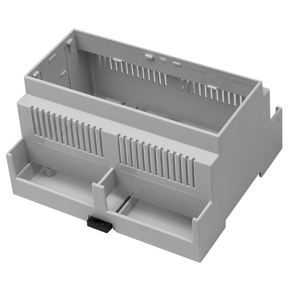 Hutschienengehäuse | modular | Polycarbonat V0 | mit langer Wand und Lüftungsschlitzen | Serie CNMB-WV