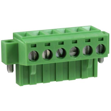 Steckbare Anschlussklemme 5 mm | Buchse | Rising-Clamp | mit Flansch