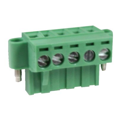 Steckbare Anschlussklemme 5 mm | Buchse | Rising-Clamp | mit Flansch